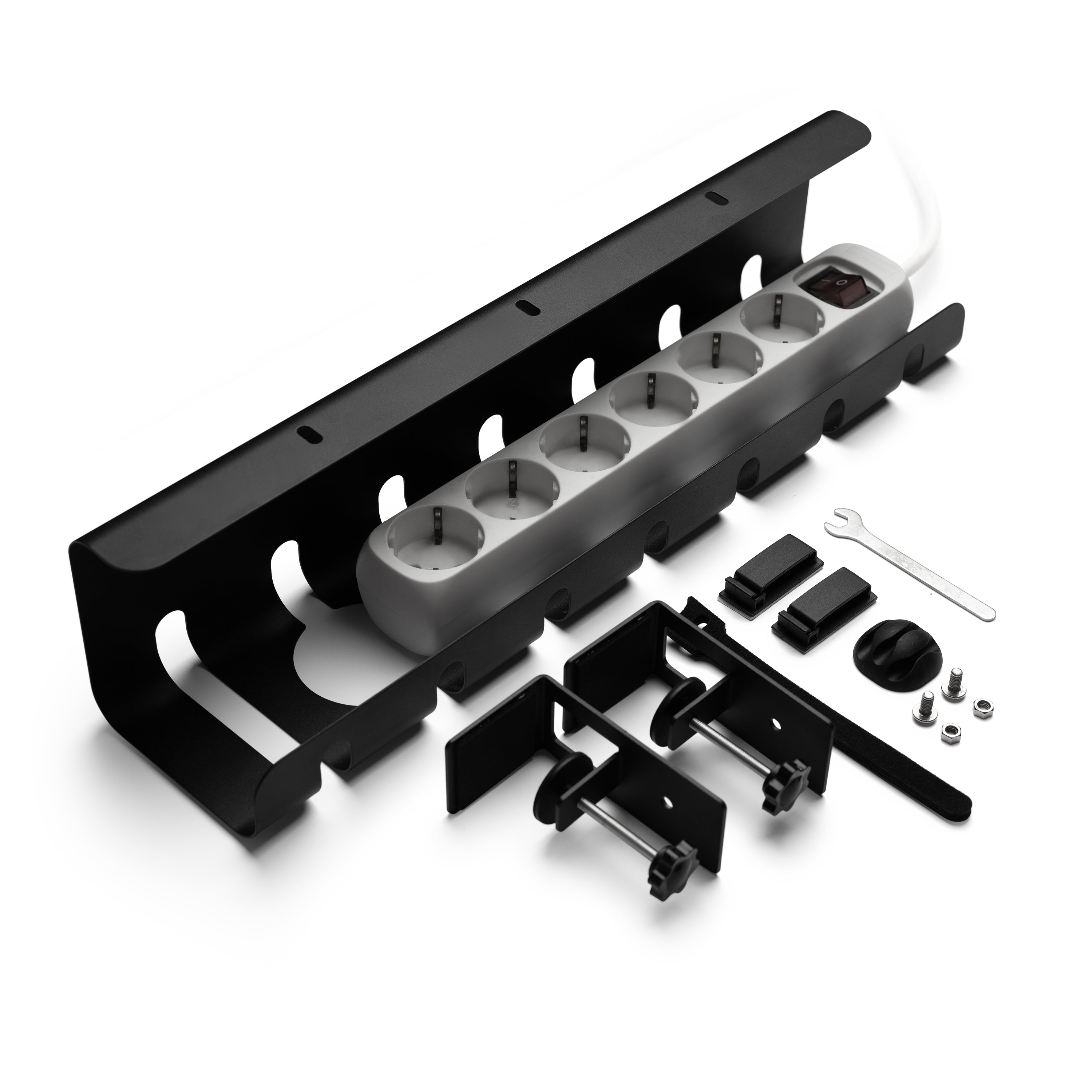 Yelvio Under-Desk Cable Management Tray | No-Drill (2 Pcs)