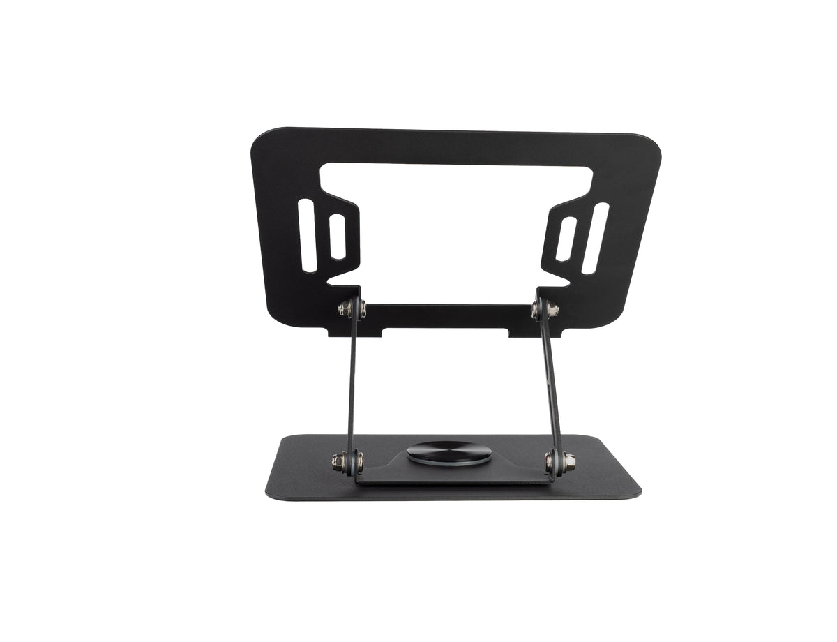 Black adjustable stand on a white background